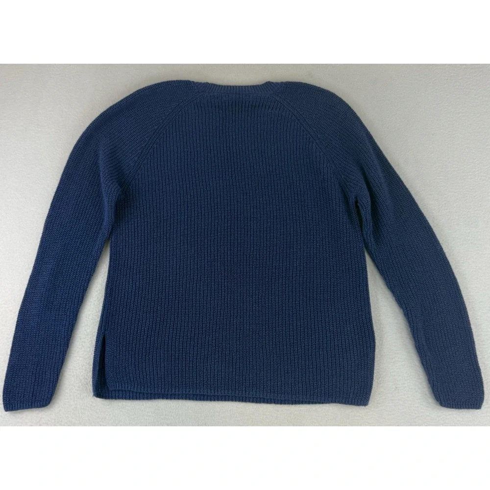 J. McLaughlin Long Sleeve Linen Blend Pullover Sweater Womens Large Blue Coastal